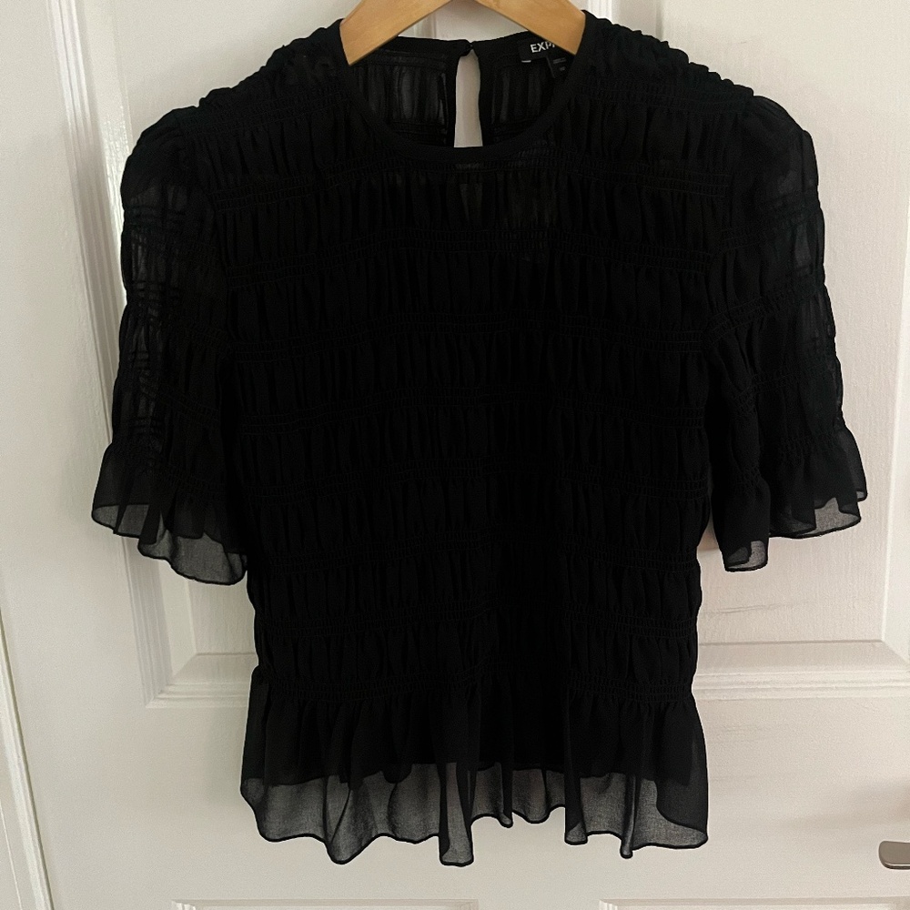 Express Black Ruffle Blouse - XS - Picture 10 of 10